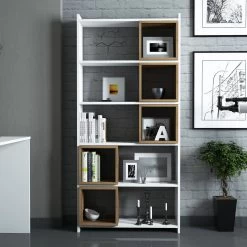 Woody Fashion Bookshelf | 100% Melamine Coated | White Walnut 9 Woody Fashion Bookshelf | 100% Melamine Coated | White Walnut -Meubles Tables Et Chaises Shop 845HCT3630 20 203 a9e6