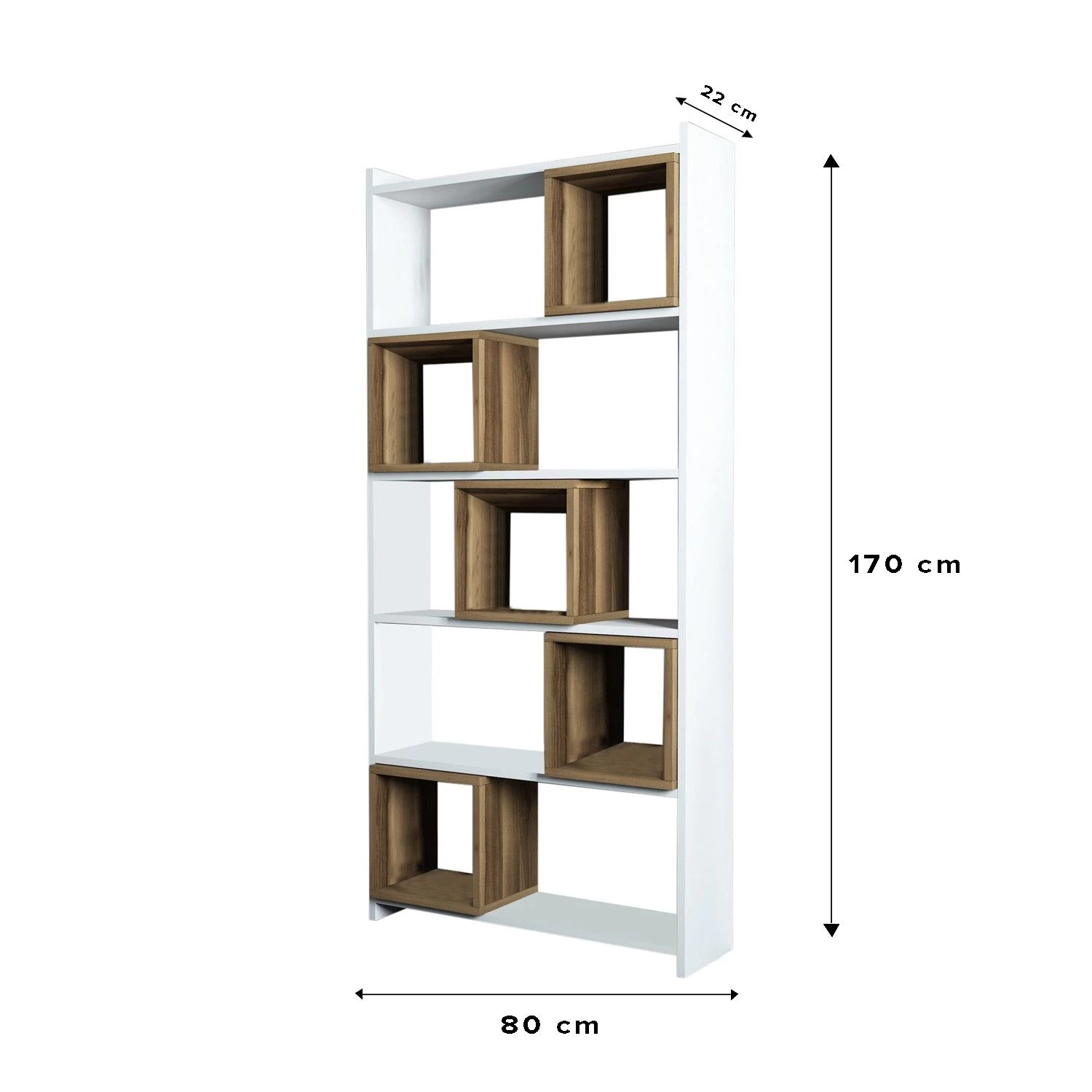 Woody Fashion Bookshelf | 100% Melamine Coated | White Walnut 2 Woody Fashion Bookshelf | 100% Melamine Coated | White Walnut – Image 2