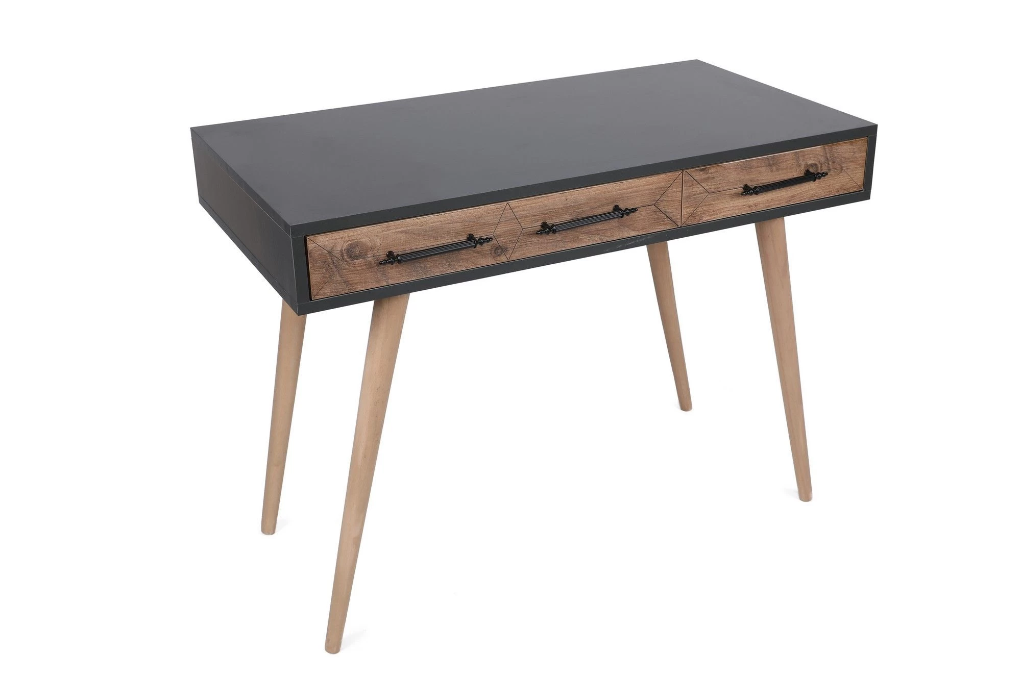 Bureau D'étude | Mélaminé | 18mm | Pieds En Bois | Chêne Anthracite 4 Bureau D'étude | Mélaminé | 18mm | Pieds En Bois | Chêne Anthracite – Image 4