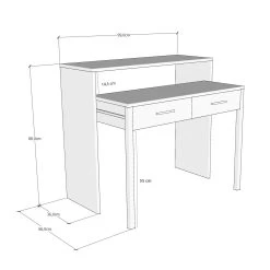 Bureau D'étude Pour La Créativité | Epaisseur 18mm | 99x88x66 Cm | Mélaminé | 2 Tiroirs | Blanc -Meubles Tables Et Chaises Shop 854KLN1505 20 209 3af6
