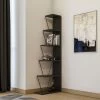 Etagère | 100% Mélaminé | Cadre Métallique | 50x150x22 Cm | Anthracite Noir