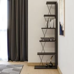 Etagère | 100% Mélaminé | Cadre Métallique | 50x150x22 Cm | Anthracite Noir 6 Etagère | 100% Mélaminé | Cadre Métallique | 50x150x22 Cm | Anthracite Noir -Meubles Tables Et Chaises Shop 854KLN3609 20 202 d256