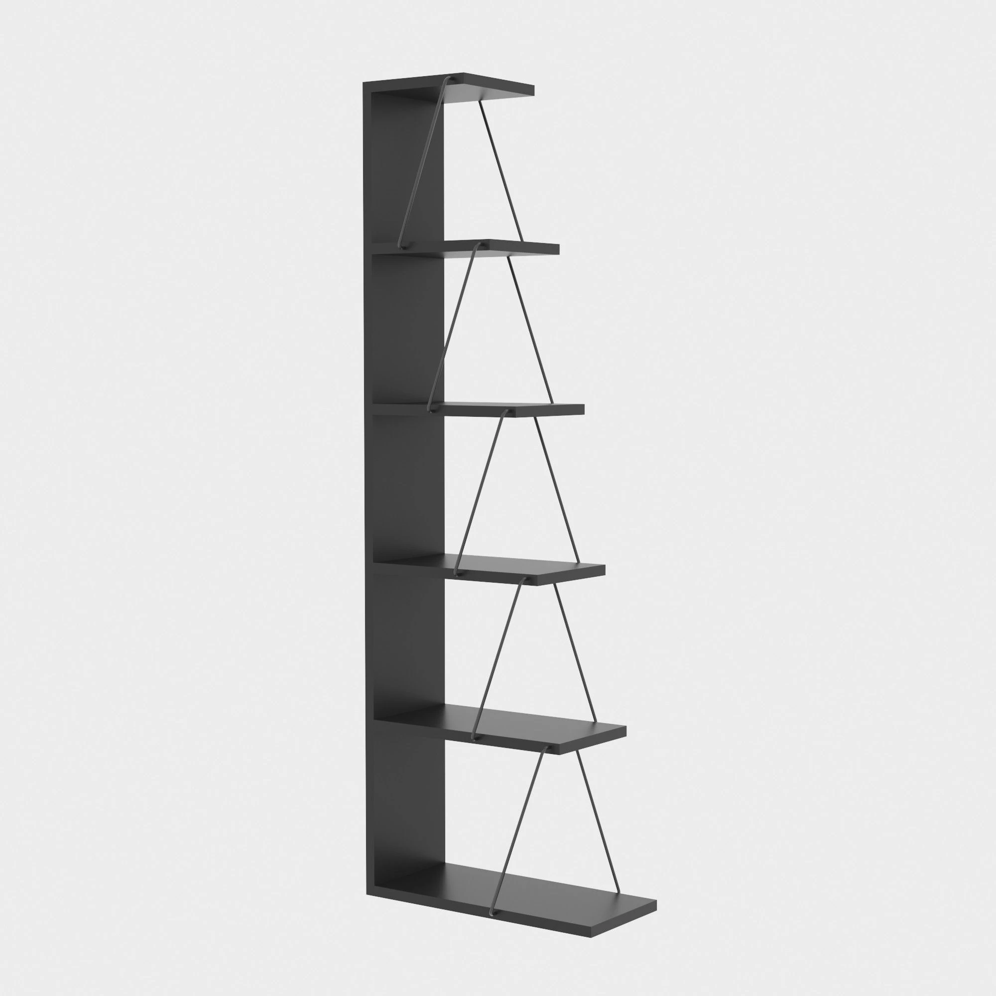 Etagère | 100% Mélaminé | Cadre Métallique | 50x150x22 Cm | Anthracite Noir 4 Etagère | 100% Mélaminé | Cadre Métallique | 50x150x22 Cm | Anthracite Noir – Image 4