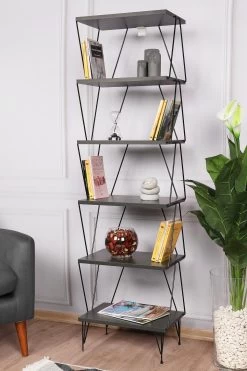 Bibliothèque Kalune Design" | 100% Mélaminé | Anthracite | 18mm -Meubles Tables Et Chaises Shop 854KLN4316 20 202 dc8b