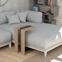 Woody Fashion Side Table | ChĂȘne Anthracite | 100% MĂ©lamine | Epaisseur 18mm