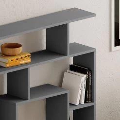 Woody Fashion Bookshelf | Anthracite | 100% Melamine | 18mm Thick | 125x129x22cm -Meubles Tables Et Chaises Shop 855DTE3608 20 202 690f