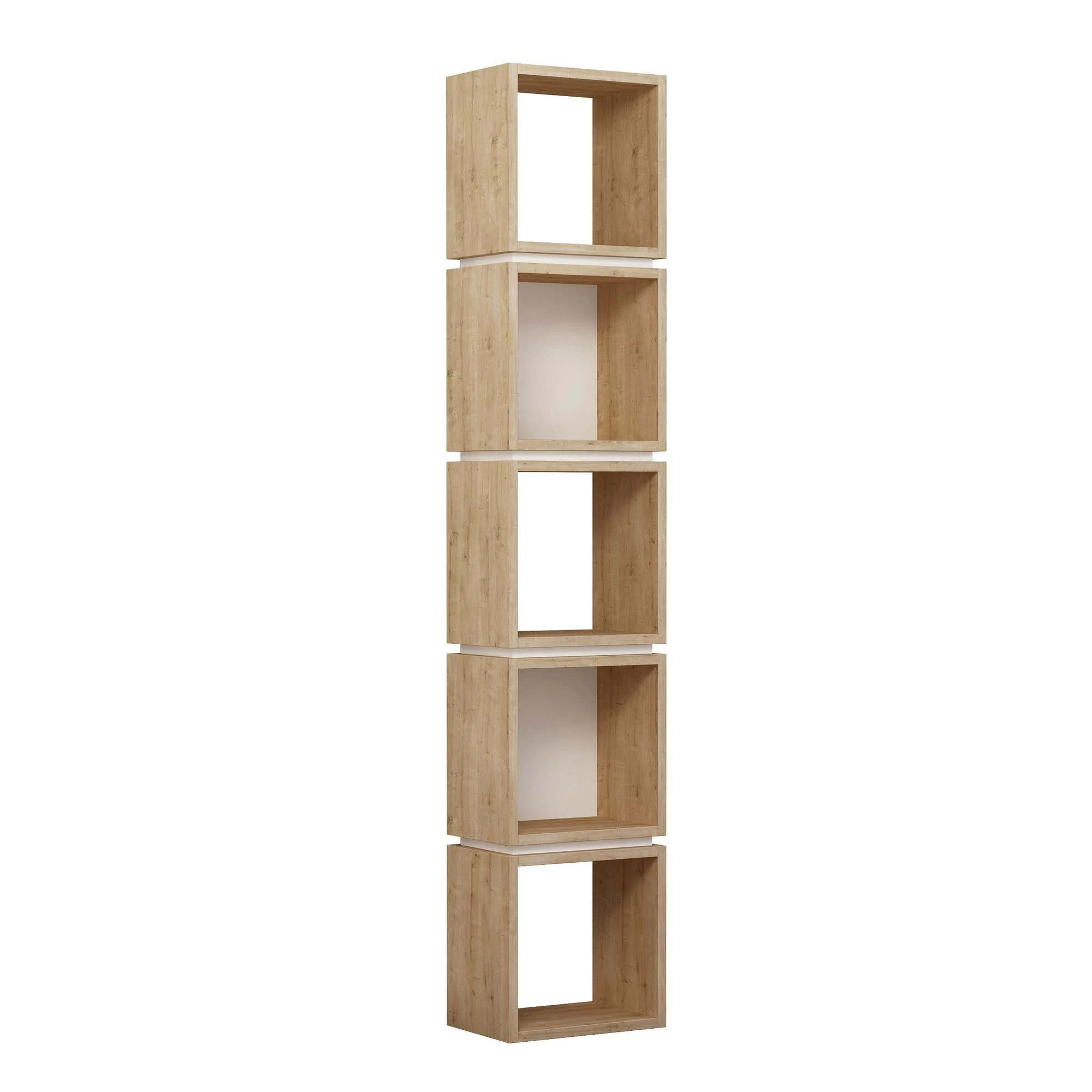 Woody Fashion Bookshelf | 100% Melamine Coated | 18mm Thick | Oak White 2 Woody Fashion Bookshelf | 100% Melamine Coated | 18mm Thick | Oak White – Image 2