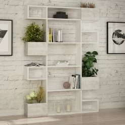 Woody Fashion Bookshelf | 18mm Melamine Coat | 120x171x20cm | Blanc