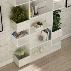 Woody Fashion Bookshelf | 18mm Melamine Coat | 120x171x20cm | Blanc -Meubles Tables Et Chaises Shop 855DTE3720 20 202 b96f