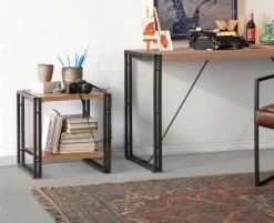 Table D'appoint En Mélaminé Sapphire | 2-Tiers | Pin Atlantique Noir -Meubles Tables Et Chaises Shop 863SPH2804 20 202 7d4e