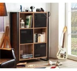 Sapphire Bookshelf | Melamine Coated | Metal Frame And Doors