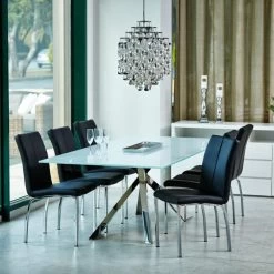 Chaise De Salle à Manger Adama - Noir/chrome