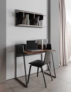 Bureau Volta 90cm - Noir/noyer -Meubles Tables Et Chaises Shop 9003.052927 Volga Pure Black Walnut 9 9fde