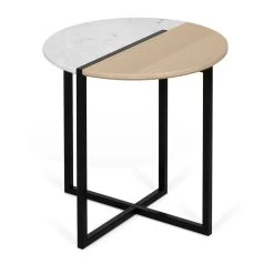 Table D'appoint Sonata - Chêne/marbre Blanc -Meubles Tables Et Chaises Shop 9003.629204 Sonata 50 Light Oak and White Marble 1 edf3