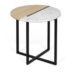 Table D'appoint Sonata - Chêne/marbre Blanc -Meubles Tables Et Chaises Shop 9003.629204 Sonata 50 Light Oak and White Marble 4 f885