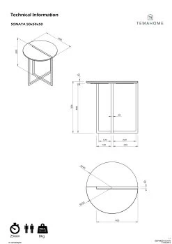 Table D'appoint Sonata - Noyer/marbre Noir -Meubles Tables Et Chaises Shop 9003.629211 Sonata 50 Walnut and Black Marble 12 689a