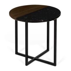 Table D'appoint Sonata - Noyer/marbre Noir -Meubles Tables Et Chaises Shop 9003.629211 Sonata 50 Walnut and Black Marble 4 9a03