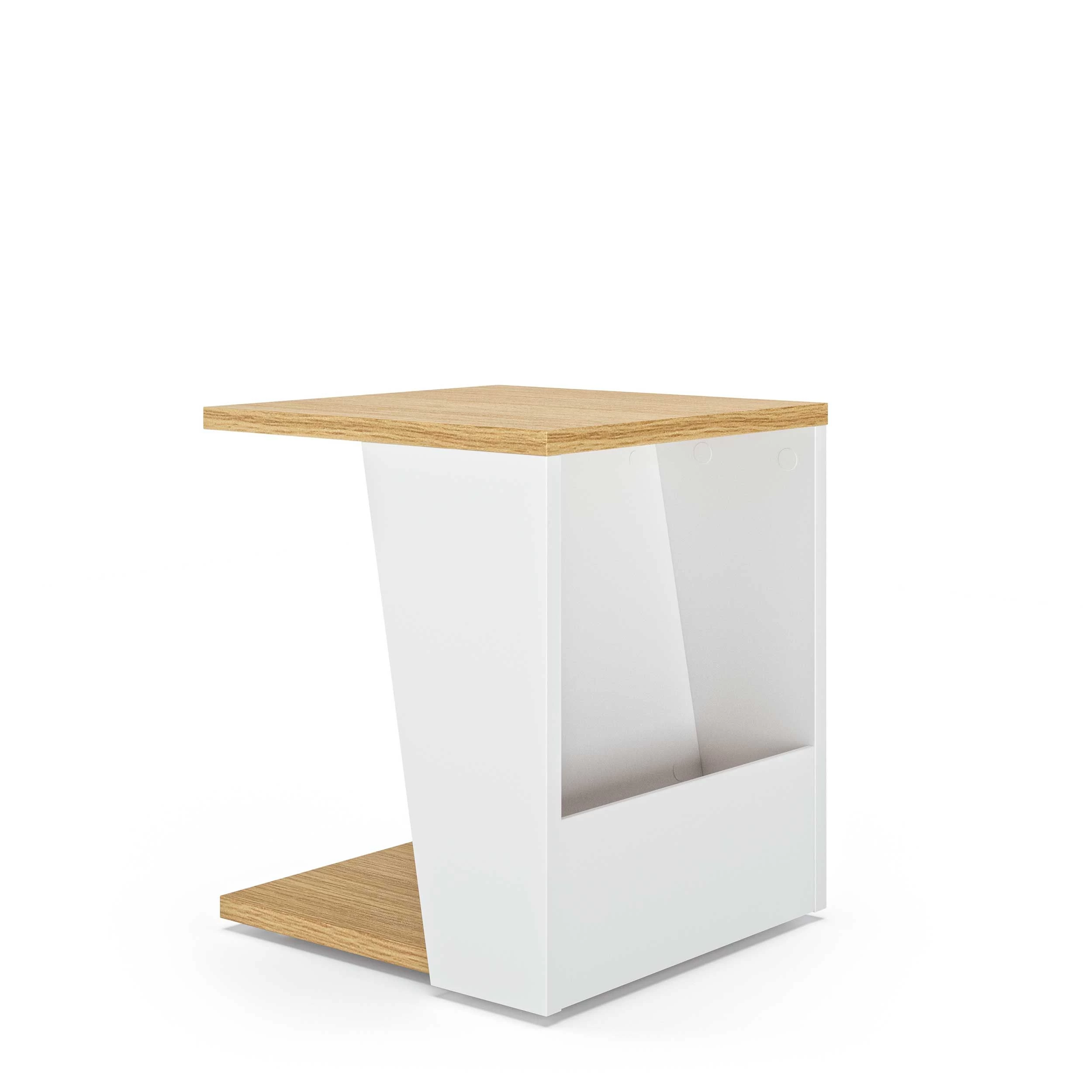 Table D'appoint Albi 40x40cm - Chêne/blanc 4 Table D'appoint Albi 40x40cm - Chêne/blanc – Image 4