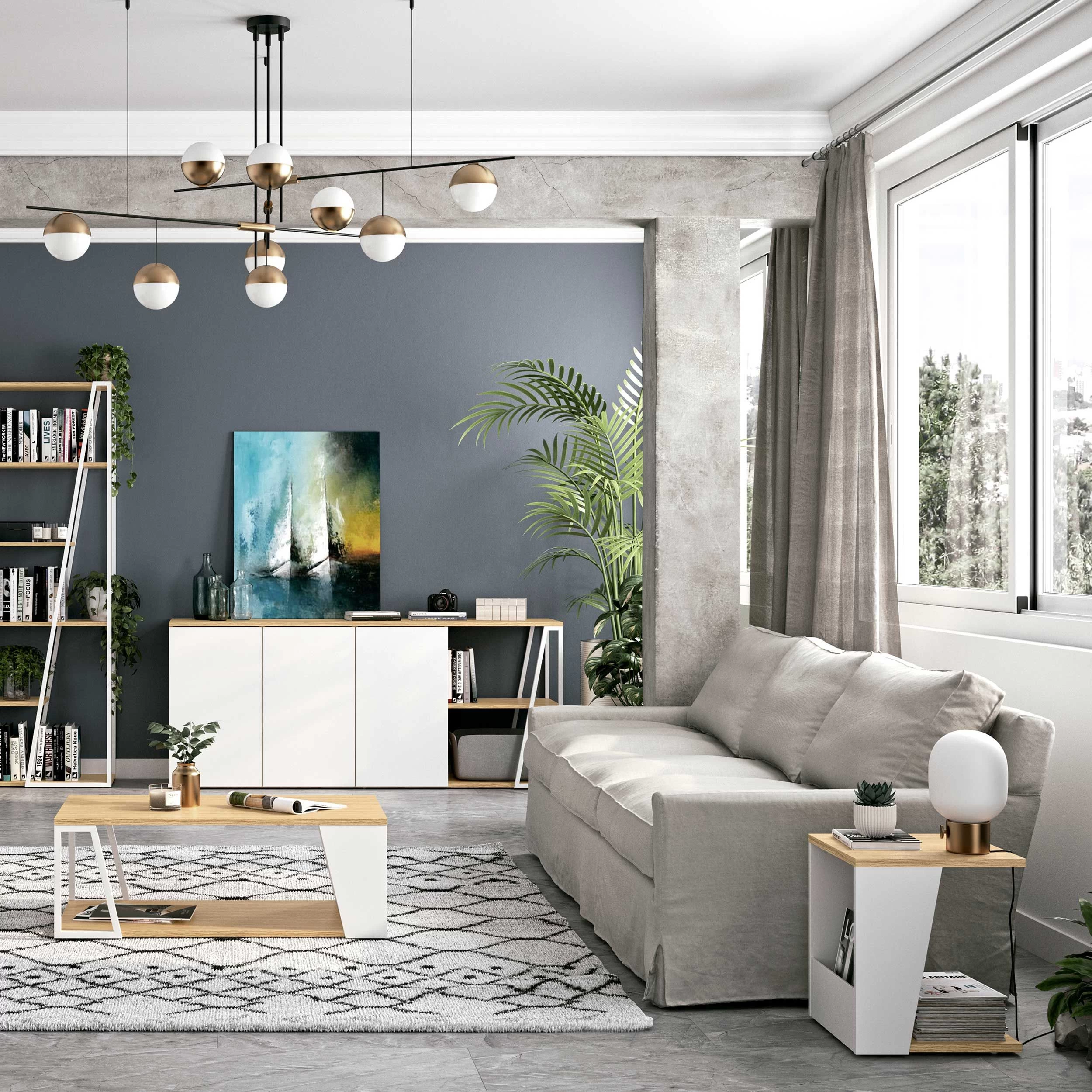 Table D'appoint Albi 40x40cm - Chêne/blanc 2 Table D'appoint Albi 40x40cm - Chêne/blanc – Image 2