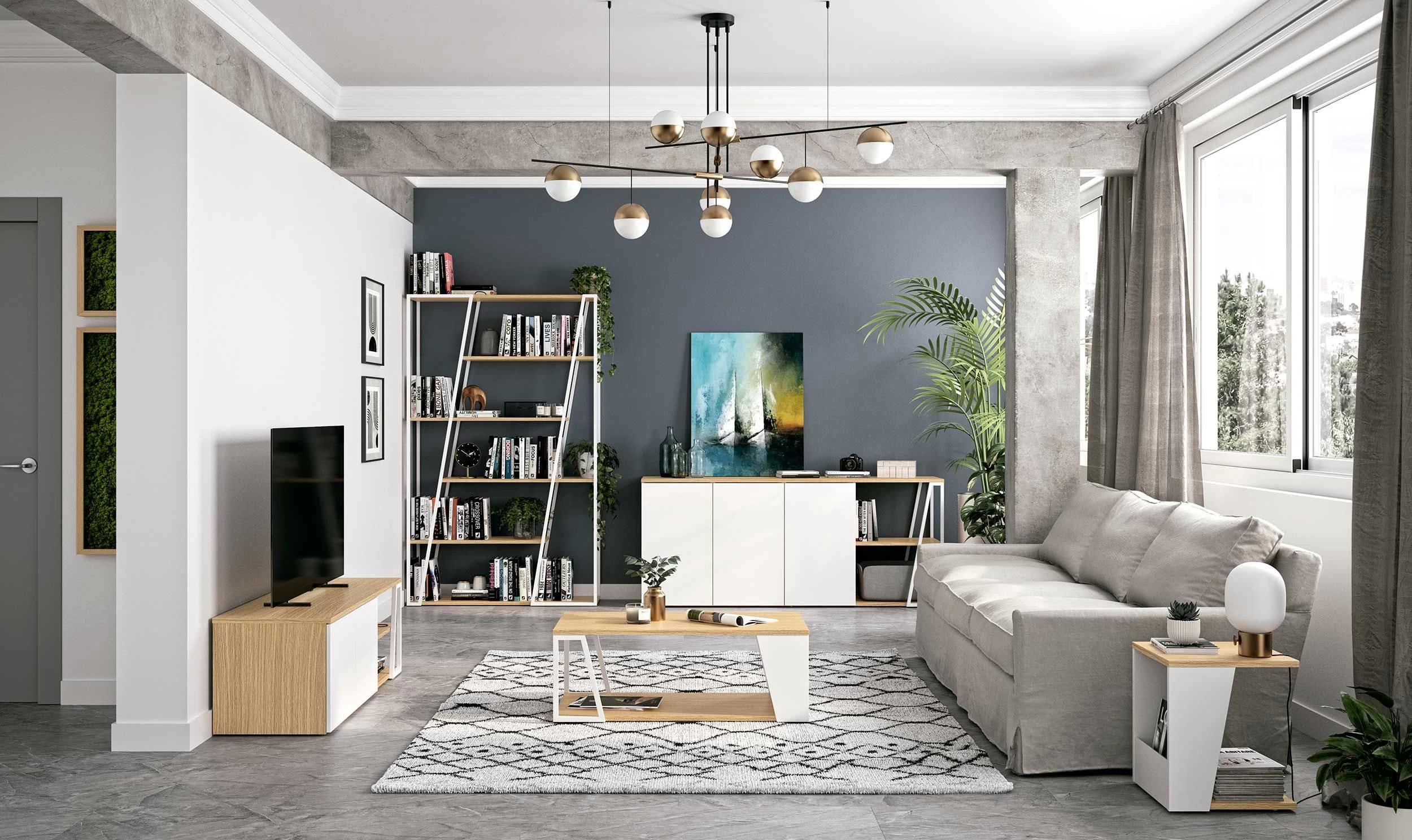 Table D'appoint Albi 40x40cm - Chêne/blanc 3 Table D'appoint Albi 40x40cm - Chêne/blanc – Image 3