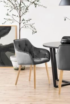 Chaise Avec Accoudoirs Lynn - Gris Foncé/chêne -Meubles Tables Et Chaises Shop 90700D2F 81C0 46E2 8BE8 17288C4E0B8B f7ad