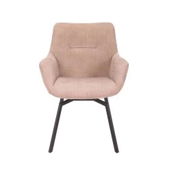 Chaise Pivotante Modesta Velours Côtelé - Beige -Meubles Tables Et Chaises Shop 9400 1 A 8898