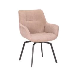 Chaise Pivotante Modesta Velours Côtelé - Beige