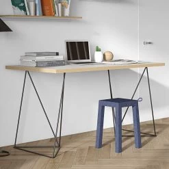 Bureau Flo - Blanc/pieds Noirs