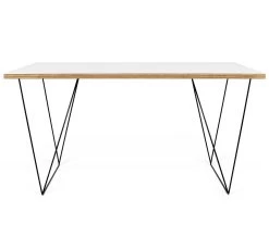 Bureau Flo - Blanc/pieds Noirs -Meubles Tables Et Chaises Shop 9500.053214 Flow 140 Pure White Plywood Black Steel 2 c323