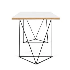 Bureau Flo - Blanc/pieds Noirs -Meubles Tables Et Chaises Shop 9500.053214 Flow 140 Pure White Plywood Black Steel 7 e385