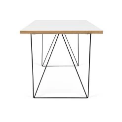 Bureau Flo - Blanc/pieds Noirs -Meubles Tables Et Chaises Shop 9500.053214 Flow 140 Pure White Plywood Black Steel 8 3559
