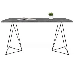 Bureau Flo - Béton/pieds Noirs -Meubles Tables Et Chaises Shop 9500.054051 Flow 140 Concrete Black Steel 3 c04b