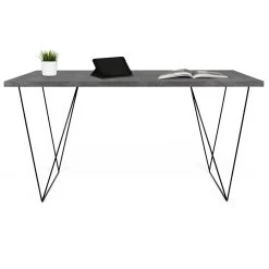 Bureau Flo - Béton/pieds Noirs -Meubles Tables Et Chaises Shop 9500.054051 Flow 140 Concrete Black Steel 4 81fd