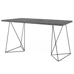 Bureau Flo - Béton/pieds Noirs -Meubles Tables Et Chaises Shop 9500.054051 Flow 140 Concrete Black Steel 5 0e15