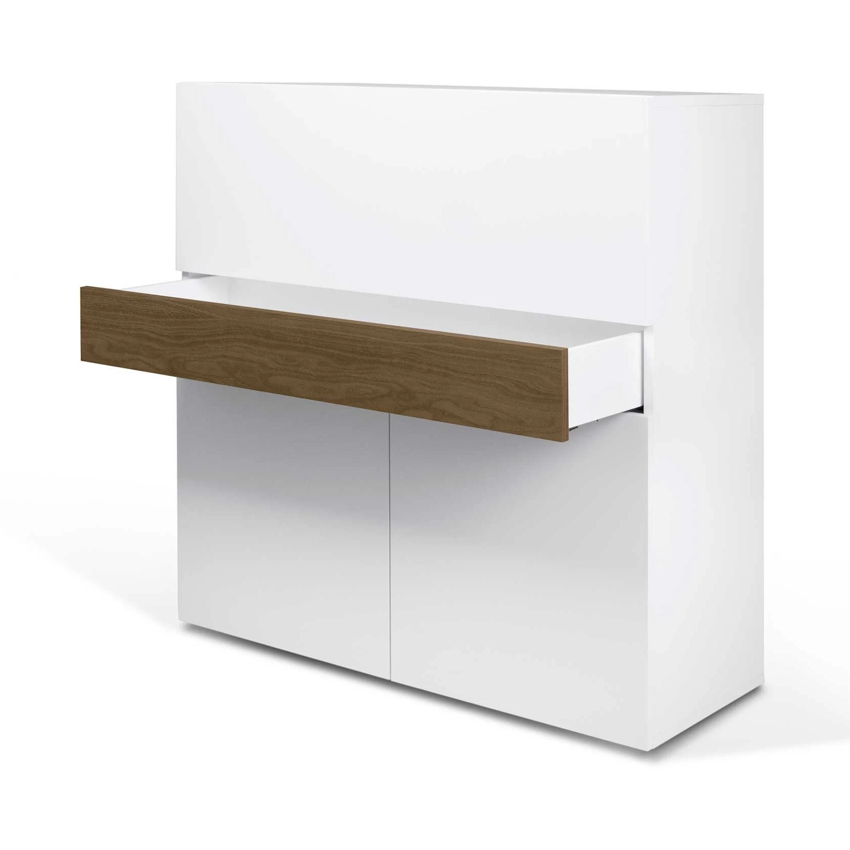 Bureau/meuble De Rangement Fox 110cm - Blanc/noyer 5 Bureau/meuble De Rangement Fox 110cm - Blanc/noyer – Image 5