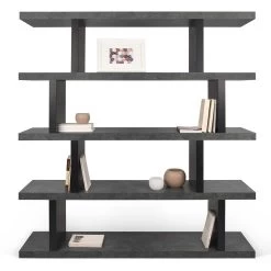 Bibliothèque Stephany 172 Cm-béton/noir -Meubles Tables Et Chaises Shop 9500.273278 Step High Concrete Pure Black 3 878c