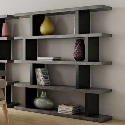 Bibliothèque Stephany 172 Cm-béton/noir