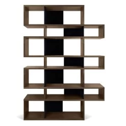 Bibliothèque Lisbon 3 - Noyer/noir -Meubles Tables Et Chaises Shop 9500.314797 London 003 Walnut Black Backs 1 76c3