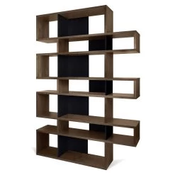 Bibliothèque Lisbon 3 - Noyer/noir -Meubles Tables Et Chaises Shop 9500.314797 London 003 Walnut Black Backs 3 aa01