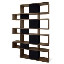 Bibliothèque Lisbon 3 - Noyer/noir -Meubles Tables Et Chaises Shop 9500.314797 London 003 Walnut Black Backs 4 dafe