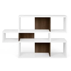 Bibliothèque Lisbon 1 - Blanc/noyer 13 Bibliothèque Lisbon 1 - Blanc/noyer -Meubles Tables Et Chaises Shop 9500.314810 London 001 Pure White and Walnut 1 aeda