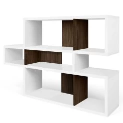 Bibliothèque Lisbon 1 - Blanc/noyer 12 Bibliothèque Lisbon 1 - Blanc/noyer -Meubles Tables Et Chaises Shop 9500.314810 London 001 Pure White and Walnut 2 cb35