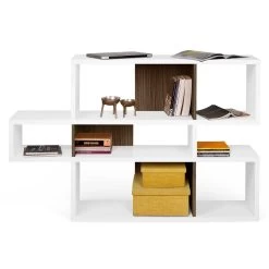 Bibliothèque Lisbon 1 - Blanc/noyer