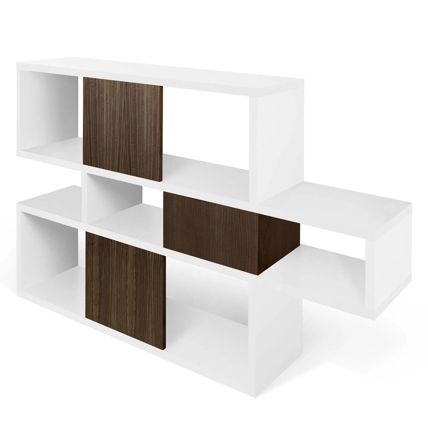 Bibliothèque Lisbon 1 - Blanc/noyer 2 Bibliothèque Lisbon 1 - Blanc/noyer – Image 2