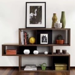 Bibliothèque Lisbon 1 - Noyer/noir