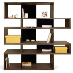 Bibliothèque Lisbon 2 - Noyer/noir