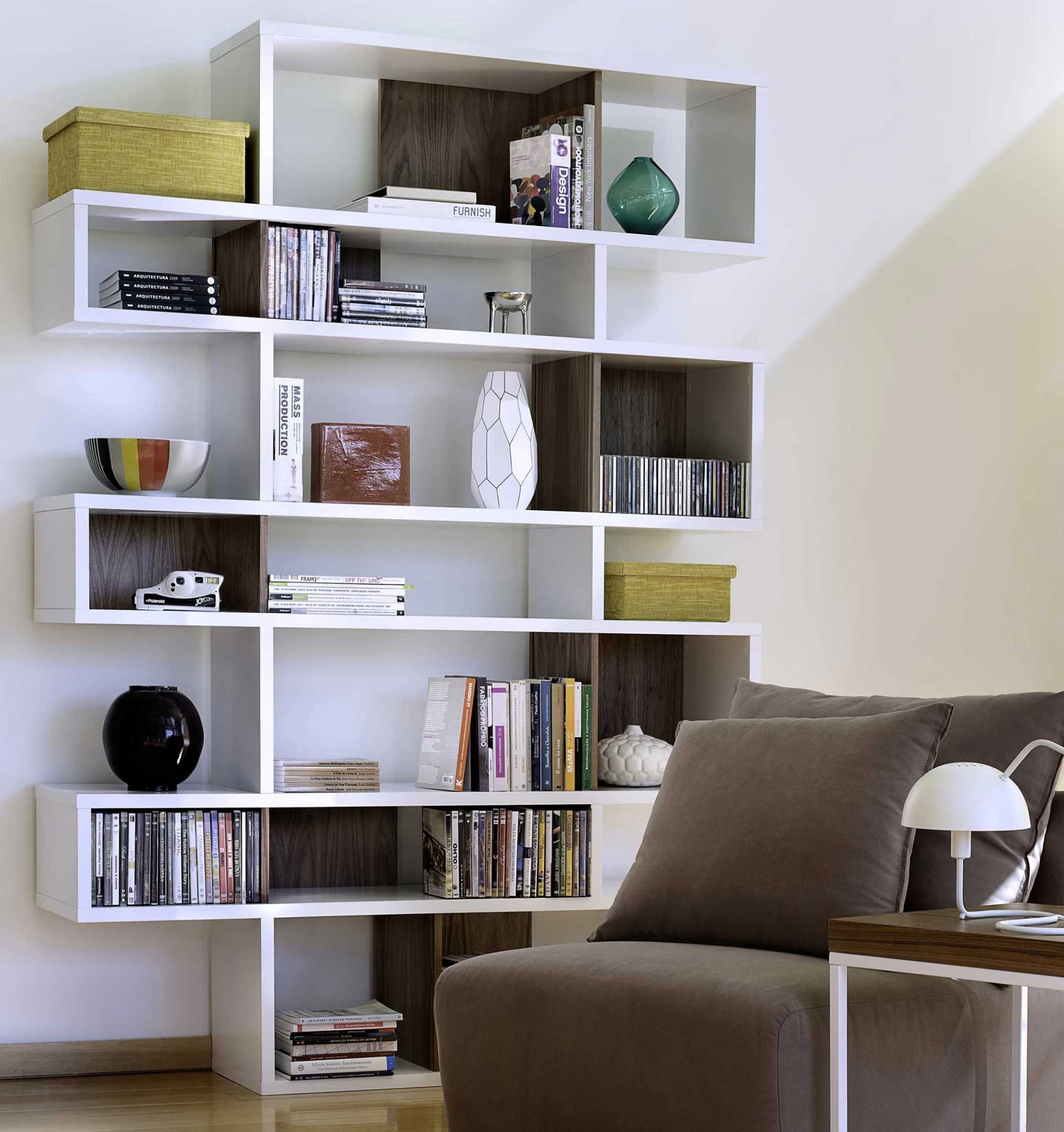 Bibliothèque Lisbon 3 - Blanc/noyer 1 Bibliothèque Lisbon 3 - Blanc/noyer