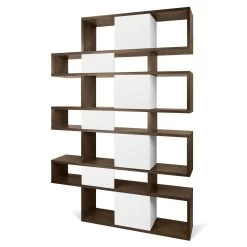 Bibliothèque Lisbon 3 - Noyer/blanc -Meubles Tables Et Chaises Shop 9500.314995 London 003 Walnut Pure White Backs 4 770c