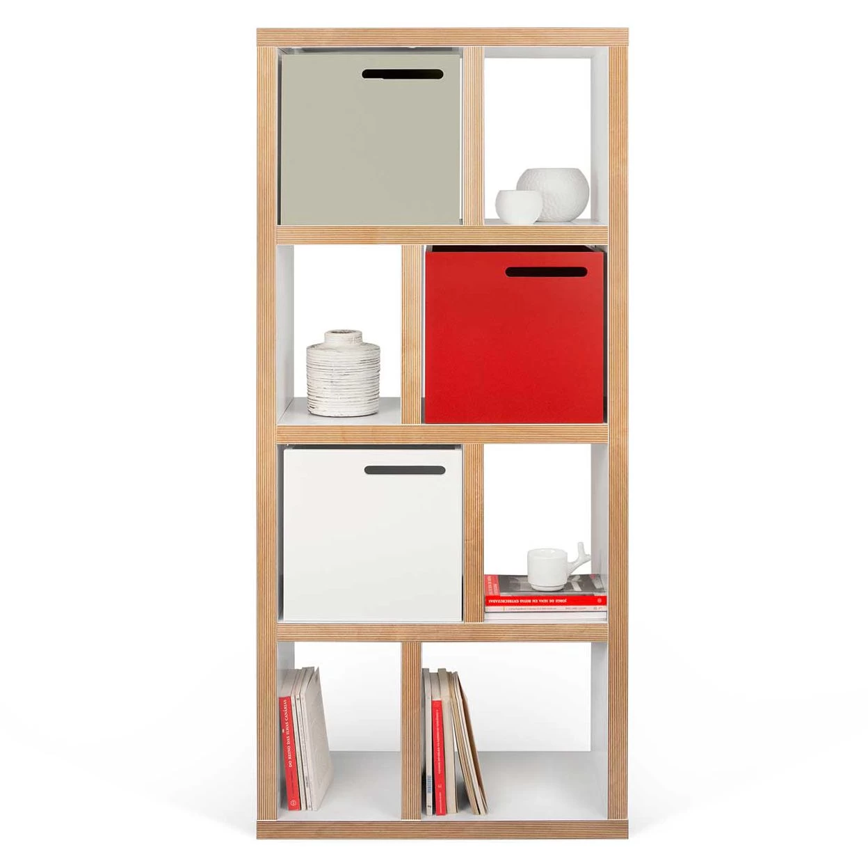 Etagère Berkeley 70 Cm 4 Niveaux - Blanc/contreplaqué 5 Etagère Berkeley 70 Cm 4 Niveaux - Blanc/contreplaqué – Image 5