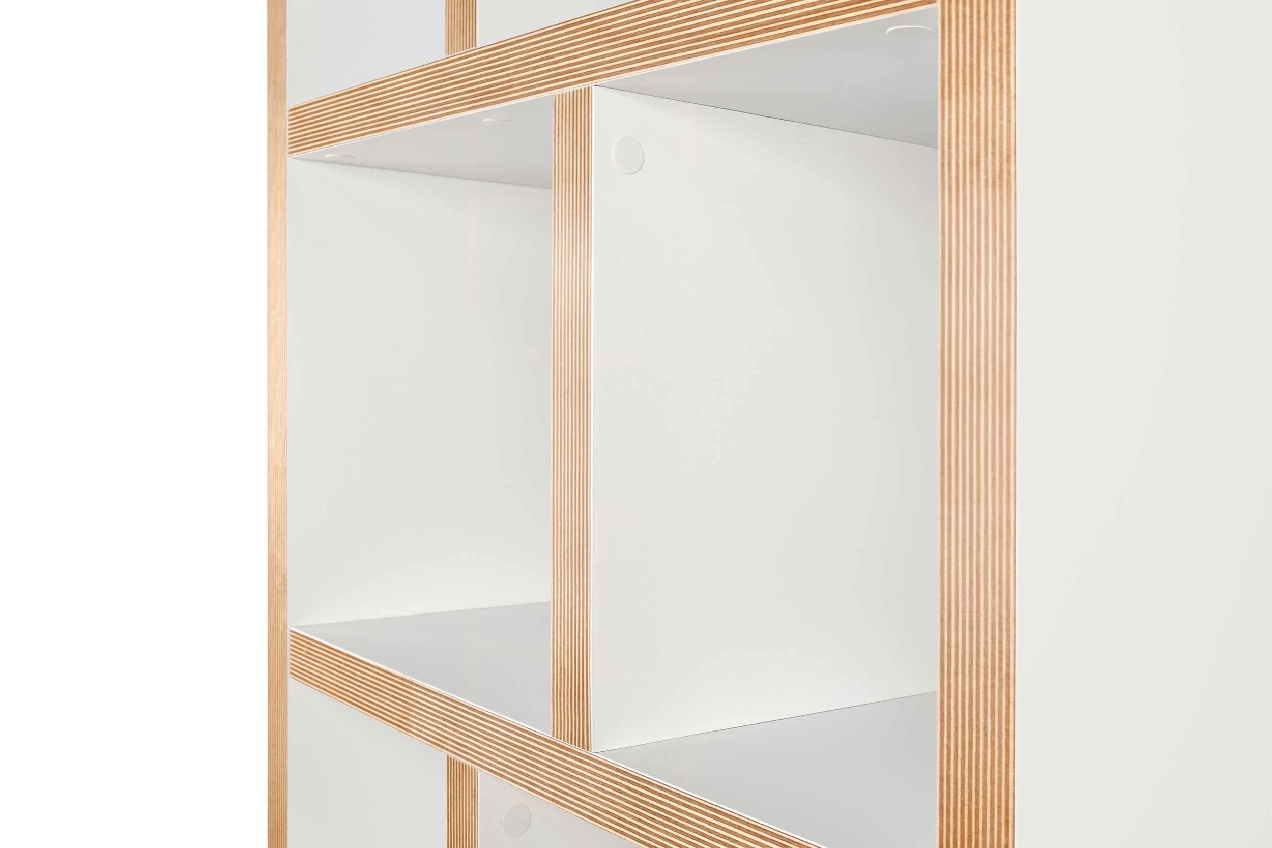 Etagère Berkeley 70 Cm 4 Niveaux - Blanc/contreplaqué 4 Etagère Berkeley 70 Cm 4 Niveaux - Blanc/contreplaqué – Image 4
